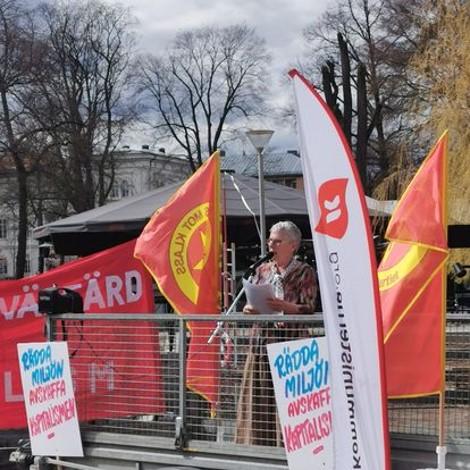 Tal hålls på Röd Front i Jönköping